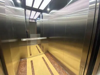 a hallway with a walkway in a building with a ceiling at Residential Boca del Mar Tower III Apart 802 in Boca Chica