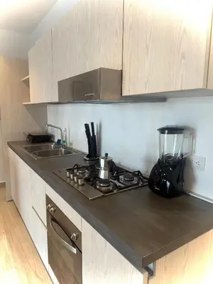 a kitchen with a sink and a stove top oven at Modern apartament near the sea-Las Terrenas in Las Terrenas