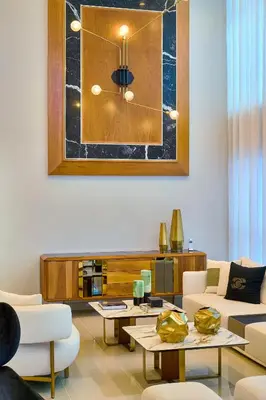 a living room with a couch and a table at Acqualina’s View @ Santo Domingo in Santo Domingo