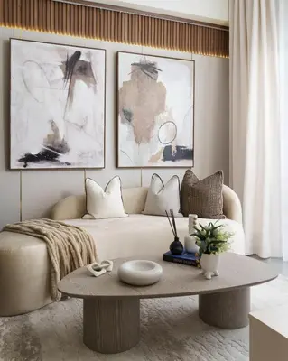 a living room with a couch and a coffee table at ®{Designer~City~Stay} @DowntownSD NearPark1BR in Santo Domingo