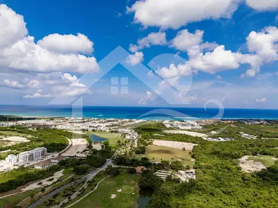 an aerial view of a resort and the ocean at Single Loft Best Pool Views! Cana Rock Star G-205 in Punta Cana