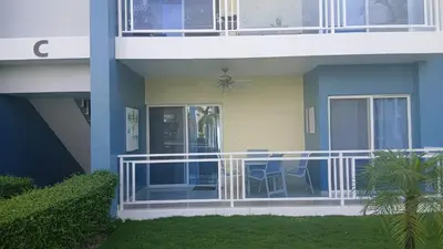 a spider on the balcony of a building at Eden Caribe Punta Vana in Punta Cana