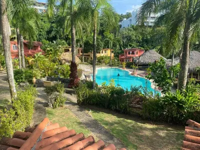 a view of a pool at a resort at Rose&mary in Las Terrenas