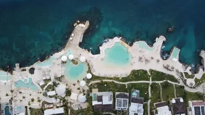 an aerial view of the disneyland resort at Luxury apartment Tracadero 2 Bedrooms Sea Pools access Private Garden Workspace in La Laguna