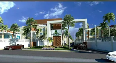 a rendering of a house with palm trees in front at Casa Rosario in La Grúa