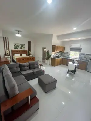 a large living room with a couch and a bed at Hotel Altos de la Montaña in Colonia Japonesa