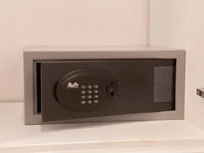 a microwave oven sitting on top of a wall at Garden Condos 39 Ultra modern apartment in Sosua in Sosúa
