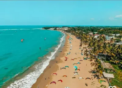 an overhead view of a beach with people and the ocean at Ivy Villa Cabarete, fully equipped villa in Cabarete