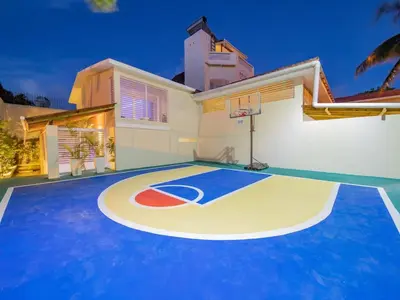 a basketball court in front of a house at North Coast Luxury Villa in Sosua - 6BR Suites in Sosúa