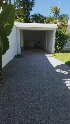 an empty garage with a driveway at Villa Exceptional location - Las Ballenas in Las Terrenas