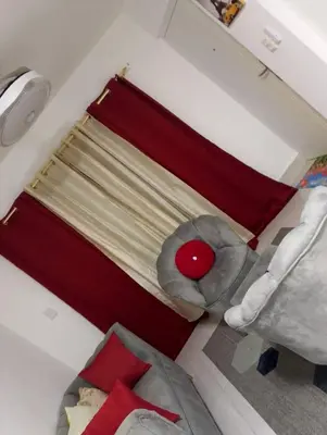 an overhead view of a bedroom with a bed at Apartamento Alto del valle de 2 habitaciones in Santiago de los Caballeros