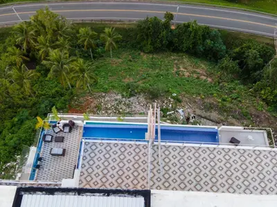 an overhead view of a swimming pool on top of a building at Villas Escape in Las Terrenas
