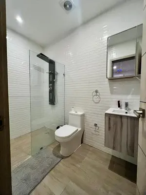 a bathroom with a toilet and a sink and a shower at Laggo one houses in Punta Cana