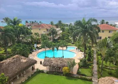 an aerial view of a resort with a swimming pool at Casa Lio in Boca Chica