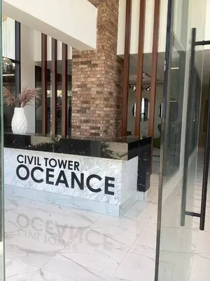 a sign in front of a gym tower office at Civil tower oceance in Santo Domingo