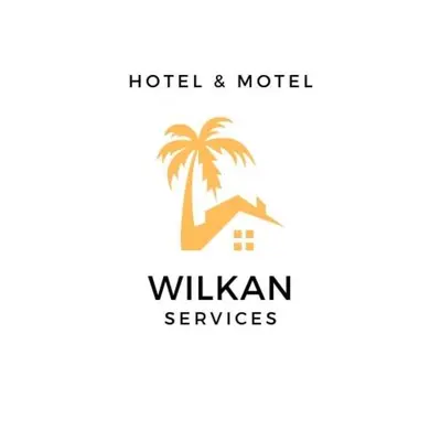a hotel and motel logo with a palm tree at W&W Hotel in Las Terrenas