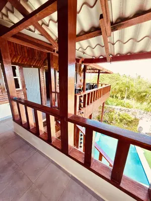 a view from the balcony of a house at Hermosa Villa en Cabrera vista al Mar y montañas in Cabrera