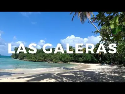 an island with the words las galeras written on a beach at Casa mar in Las Galeras