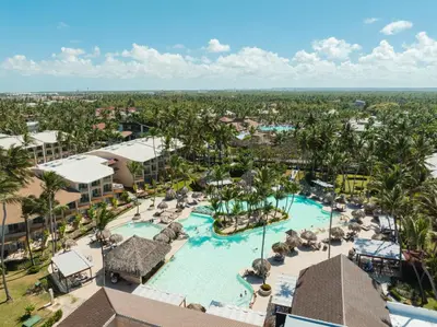 an aerial view of a resort with a swimming pool at Grand Palladium Palace Resort Spa & Casino - All Inclusive in Punta Cana