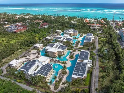 an aerial view of the pool at the resort at TRS Turquesa Hotel - Adults Only - All Inclusive in Punta Cana