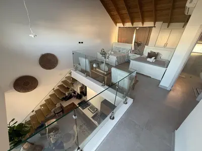 an overhead view of a living room with a couch at Estrella Dominicus Advantage in Bayahibe