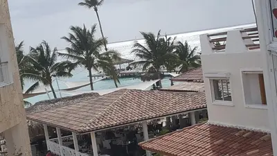 an aerial view of a resort with a swimming pool at Appartamento Cadaques Bayahibe in Bayahibe