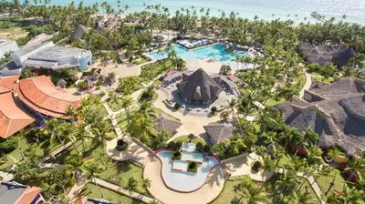 an aerial view of a resort with a pool at Catalonia Bayahibe - All Inclusive in Bayahibe