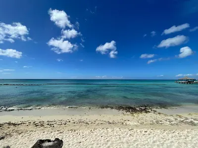 a view of the ocean from the beach at 2BR 2BA Beachfront With View 71 in Bayahibe