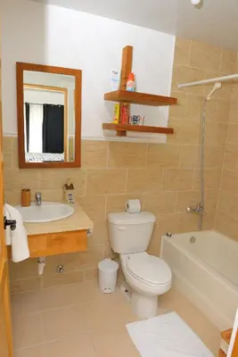 a bathroom with a toilet and a sink and a tub at 2BR 2BA Beachfront With View 71 in Bayahibe