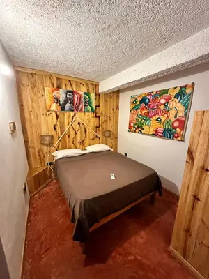 a bedroom with a bed in a room at Hostel La Ballena Backpacker in Las Galeras