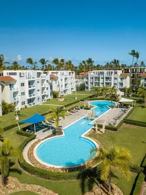 an aerial view of a pool at a resort at Caribbean Treasure in Punta Cana