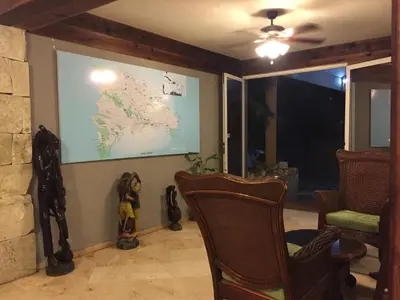 a room with a map of the world on the wall at Hotel Marimba Punta Cana in Punta Cana