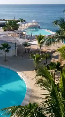 a view of the pool at the beach hotel or nearby at 1 Sol Dominicus Solo Adultos Habitación con Entrada Independiente y Baño Privado in Bayahibe