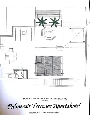 a drawing of a floor plan of a apartment at Palmeraie Terrenas Beach Apartment in Las Terrenas