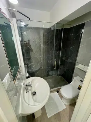 a bathroom with a sink and a toilet at Hotel Restaurant Hamilton in Boca Chica