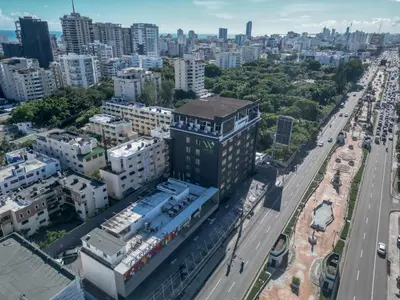 an aerial view of a building in a city at Weston Suites Hotel in Santo Domingo