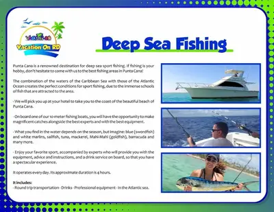 a flyer for a boat rental on a boat in the ocean at Lugo`s guest room in Punta Cana