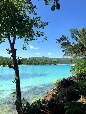 a view of the ocean from a beach at Labellaventura in Las Galeras