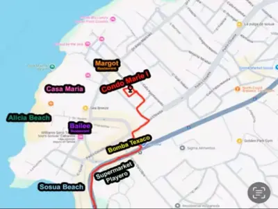 a map of dublin showing the route of the dublin marathon at Charming 1b Apto Walk To The Beaches Main Street in Sosúa