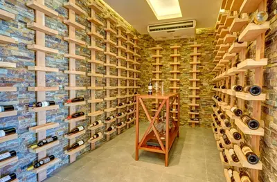 a wine cellar with a wall of wine bottles at Royalton Punta Cana, An Autograph Collection All-Inclusive Resort & Casino in Punta Cana