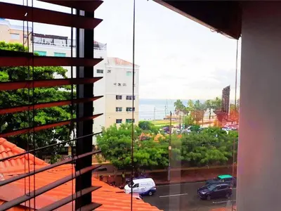 a view from a window of a parking lot at Malecon Cozy - Premium Plus 10 in Santo Domingo