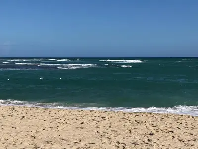 a sandy beach with the ocean in the background at La Gaviota B3 in Juan Dolio