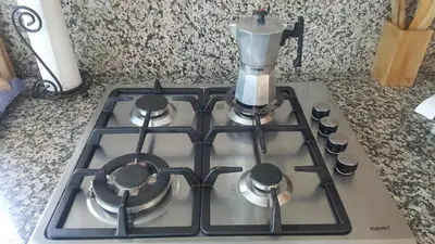 a stove top with a blender on top of it at Saman Terrace in Las Terrenas