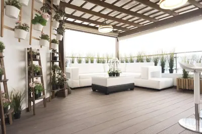 a rendering of a living room with white furniture at Santo Domingo Luxury Apartment with 8 Bedrooms in Santo Domingo