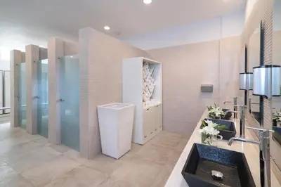 a bathroom with a sink and a mirror at Iberostar Waves Punta Cana - All Inclusive in Punta Cana