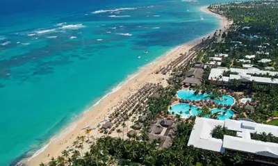 an aerial view of the beach and the ocean at Iberostar Waves Punta Cana - All Inclusive in Punta Cana