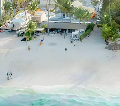 an aerial view of the beach at the paradiso resort at Beach Residence | Escapada Penthouse Vista Mar in Punta Cana