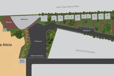 a plan of the proposed site of the proposed apartments at Bungalow #12 at Waterfront Playa Alicia in Sosúa