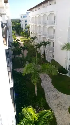 a view from the balcony of a building with palm trees at Estudio Frente al Mar Solo Adultos in La Laguna