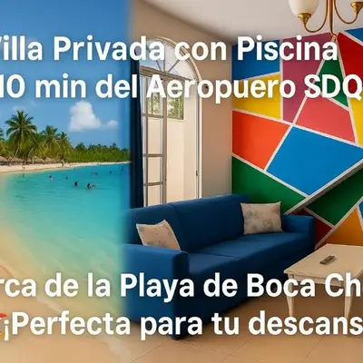 Villa Boutique con Piscina Privada a Minutos del Aeropuerto SDQ